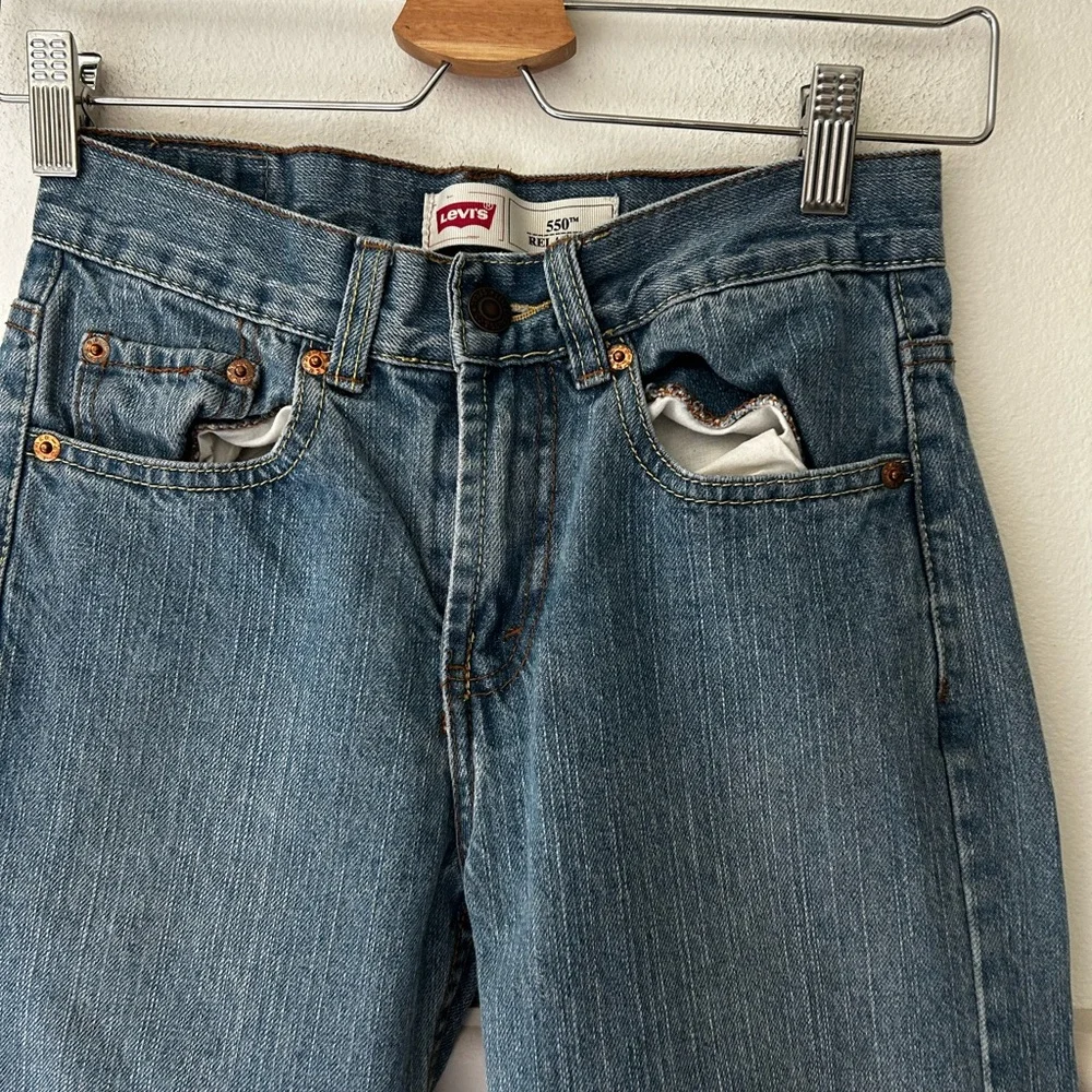 Levi’s 550 Relaxed Boys 12 Slim Classic Straight Blue Jeans 24” x 26”